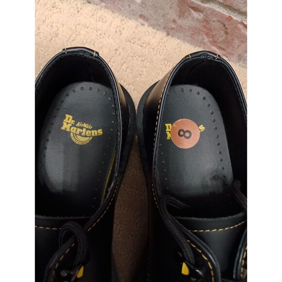 New Dr. Martens Shoes Womens Size 8 Black Lowtop AirWair Bouncing Marbled Sole - Picture 4 of 8